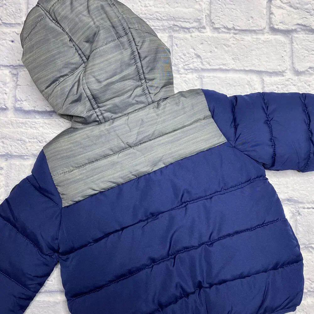 Ben Sherman Puffer Winter Jacket in Navy/Gray